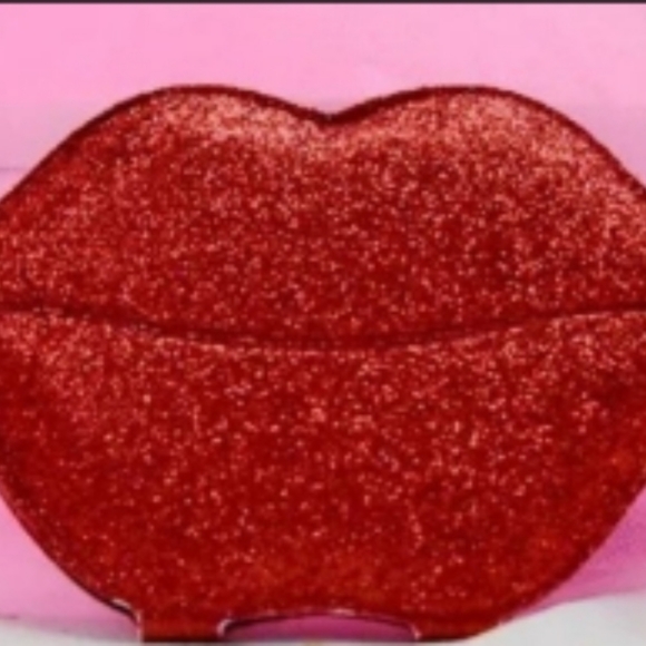 Beautiful  Lip Shaped  Glitter Compact Mirror! Brand New! - Picture 7 of 9
